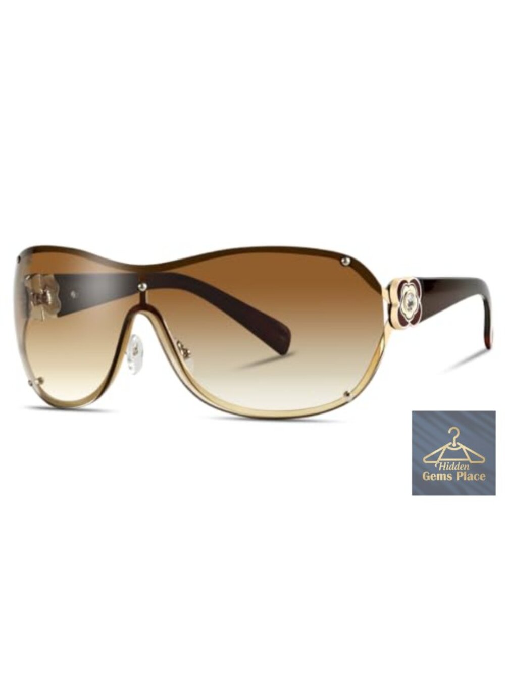 Y2K Wrap Around Sunglasses UV400 Oversized Women Men